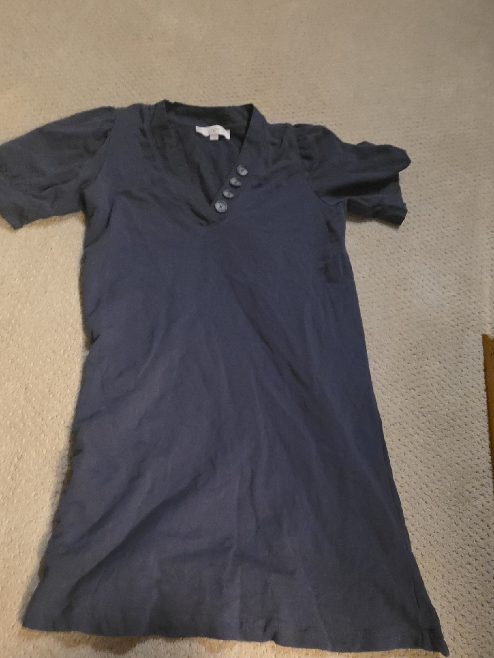 LOFT GREY Button-Front Short Sleeve Dress